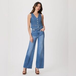 Paige Anessa 31 Inch Wide Leg Flamenco Distressed Size 27